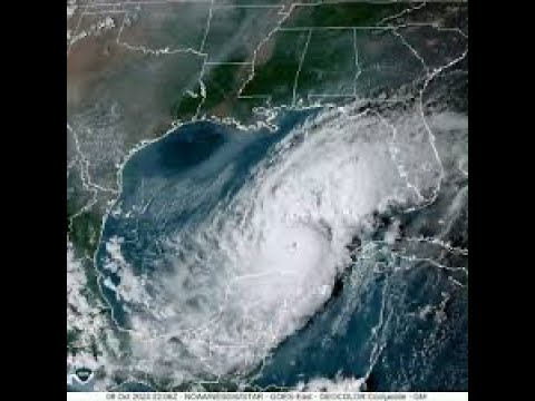 A satellite image of the storm that is approaching.