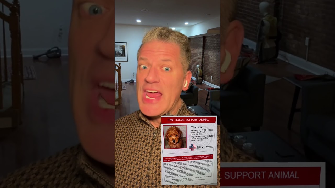 A man with blonde hair and a red wig.