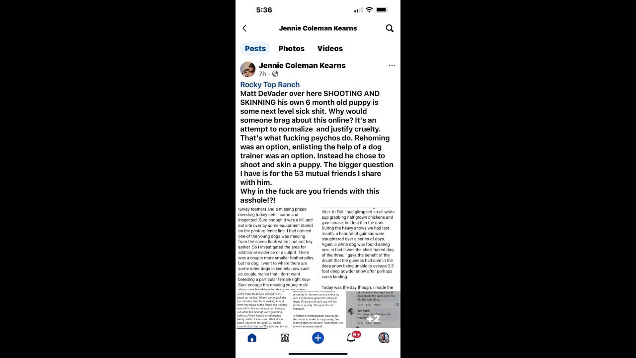 A screenshot of the article posted on an iphone.